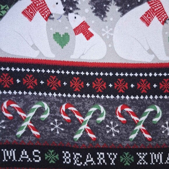 No Boundaries Fleece Lined Christmas Leggings XL 15-17 Holiday Bears - Picture 4 of 4